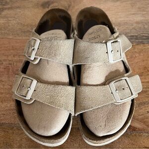 Birkenstock Arizona Suede Leather Color: Oyster Sandals Size 5-5.5